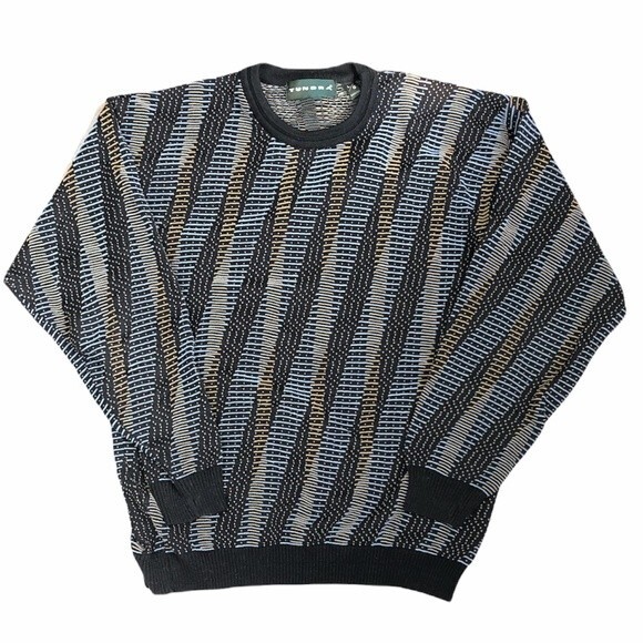 Men's 100% cotton Tundra Size Large 3D Navy Sweater Excellent condition - Picture 1 of 5